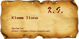 Klemm Ilona névjegykártya