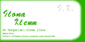 ilona klemm business card